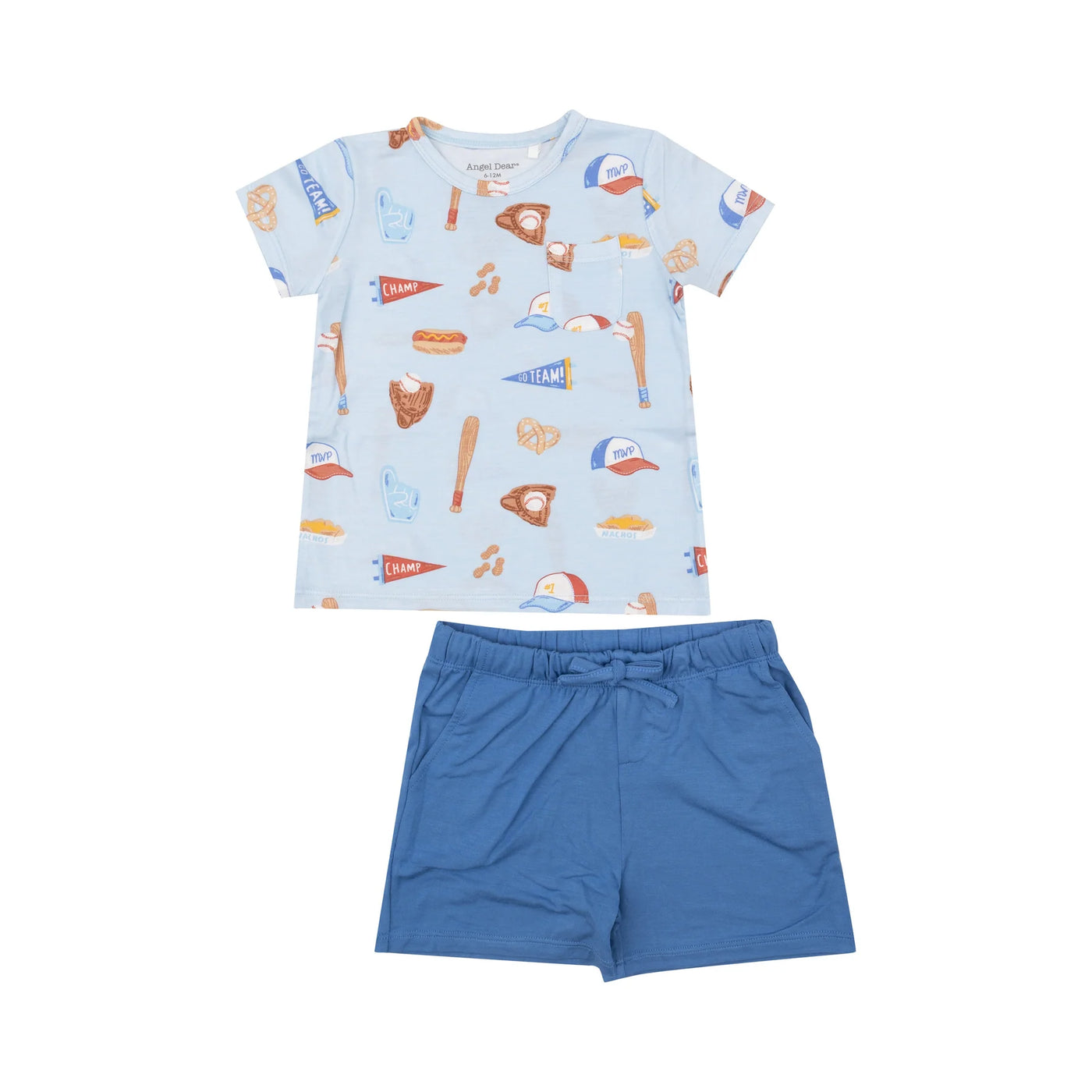 ANGEL DEAR BASEBALL CREW NECK TEE & SHORT SET