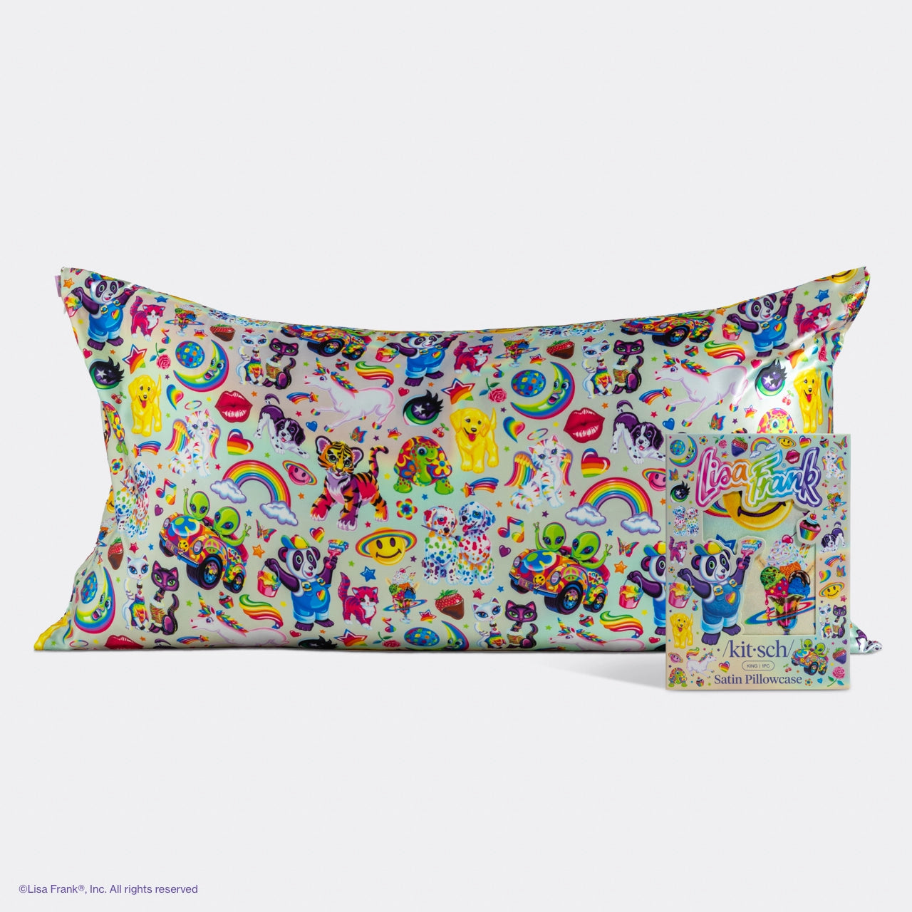 Lisa Frank X Kitsch King Satin Pillowcase - the Fantastic World of Lisa Frank