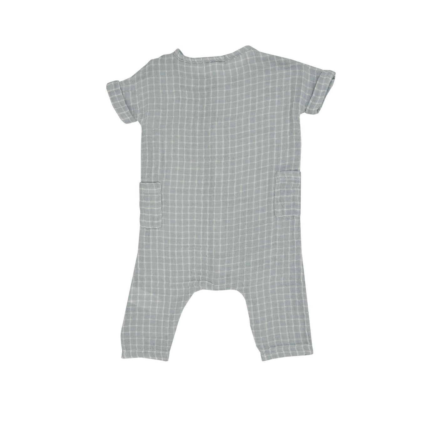 Dolman Front Closure Romper - Grey Grid