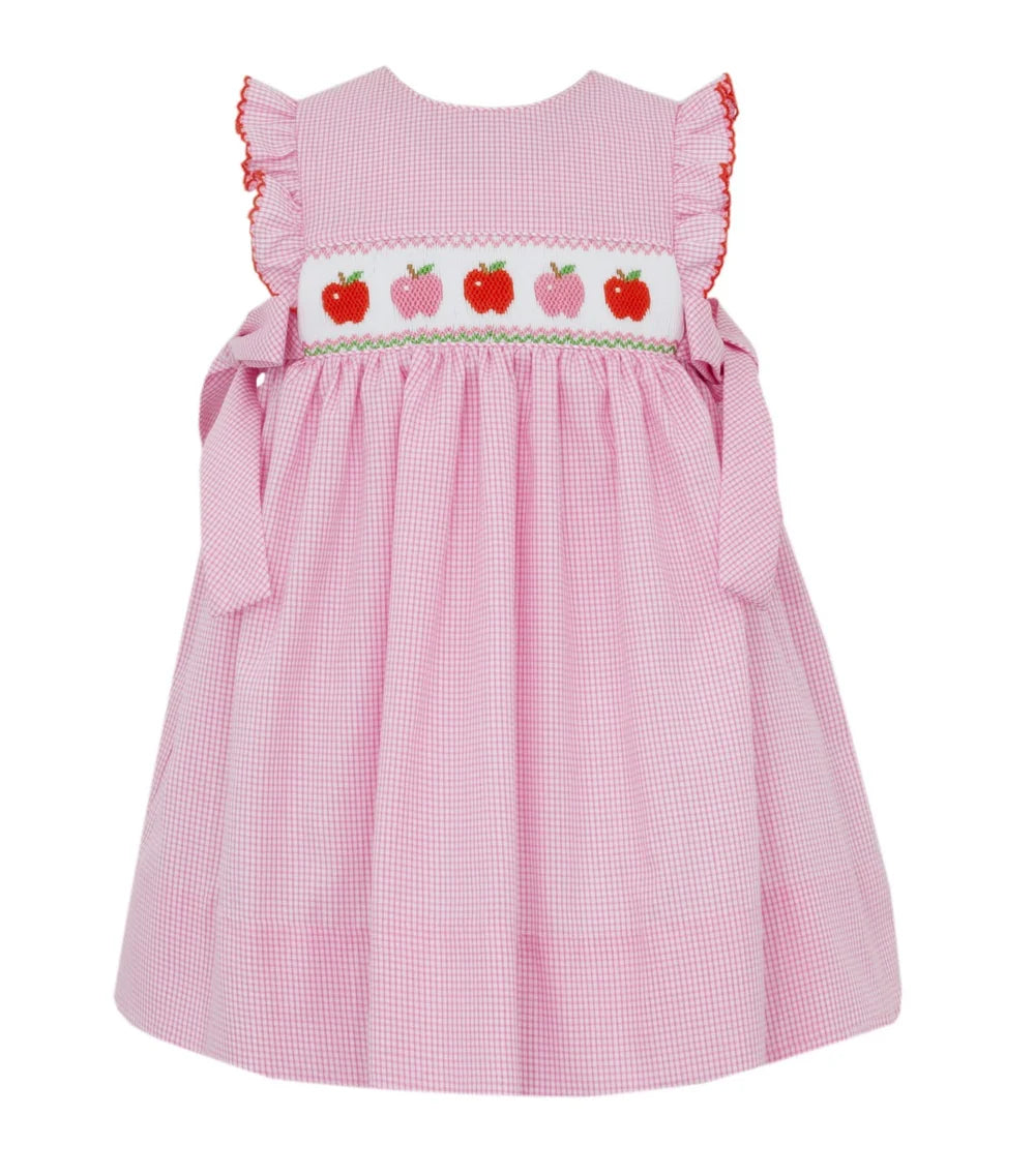 PINK & RED APPLES - Pink Gingham Dress w/ Side Bows