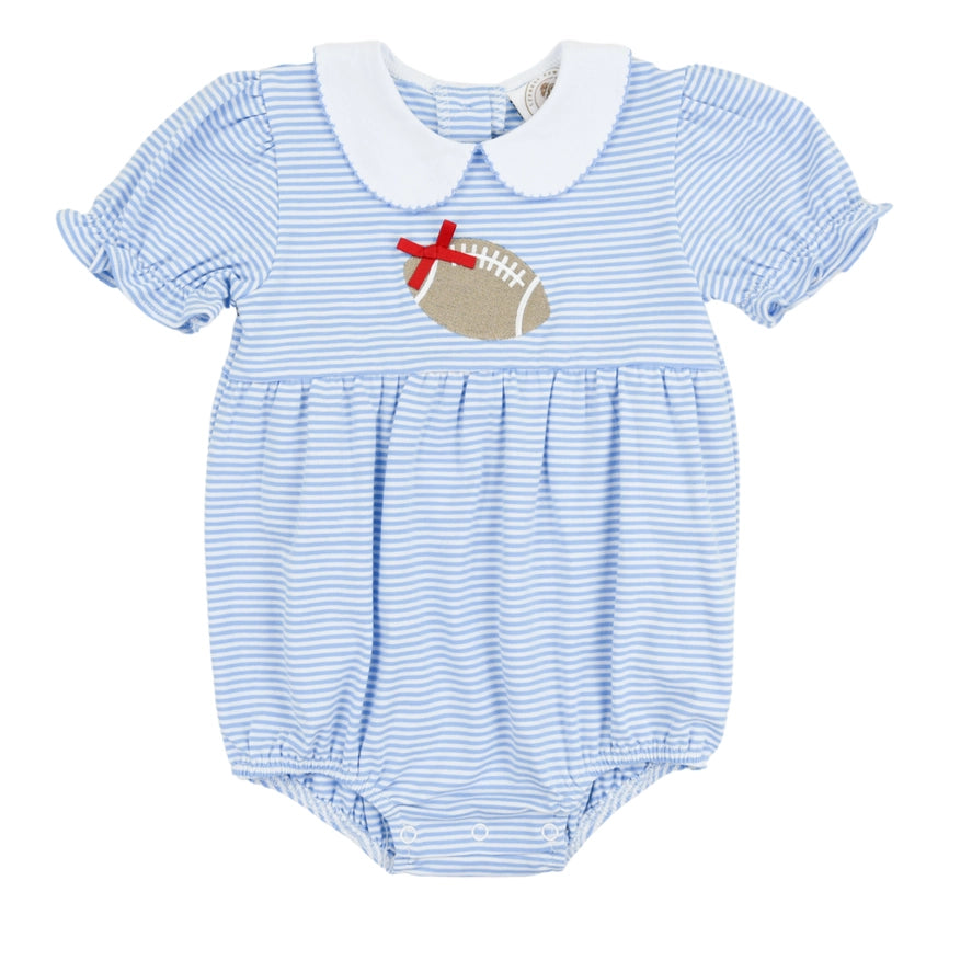 Powder Blue Stripe Tailgate Girls Bubble