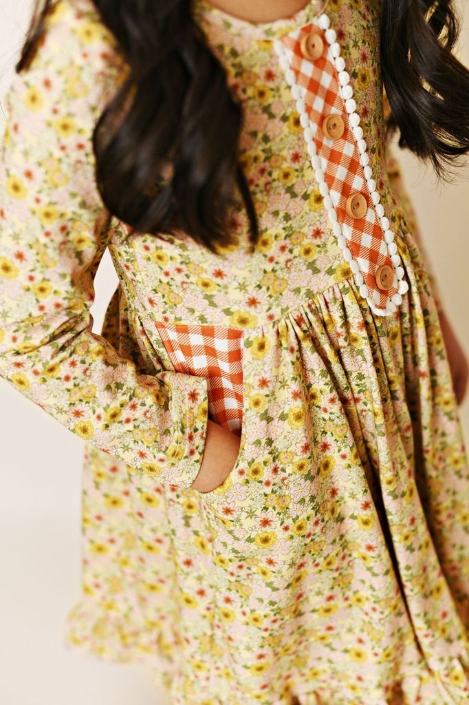 Golden Ditsy Boho Dress