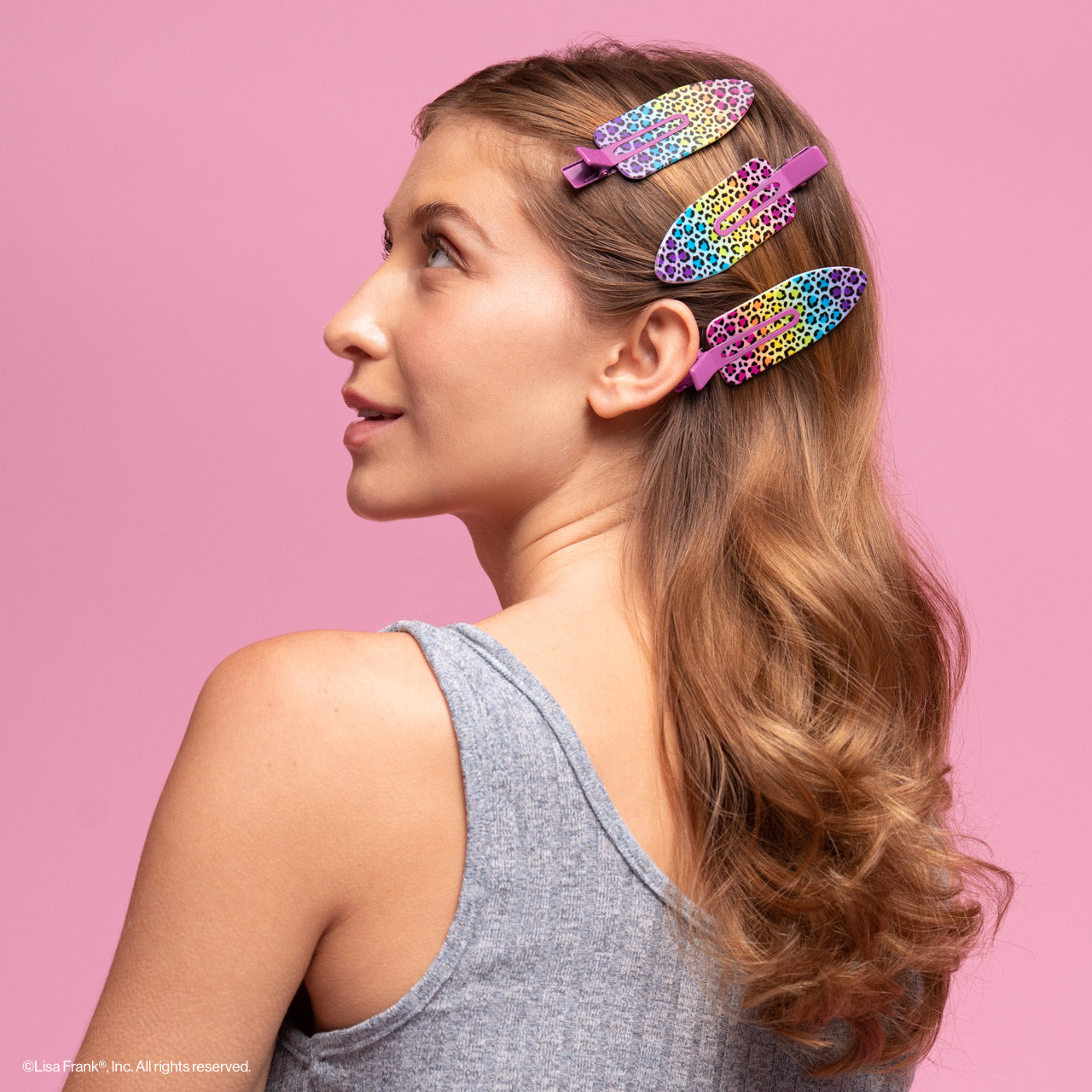 Lisa Frank X Kitsch Xl Creaseless Clips in Rainbow Leopard