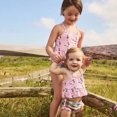 Baby Girls Joy Tankini - Pink Mallard Friends