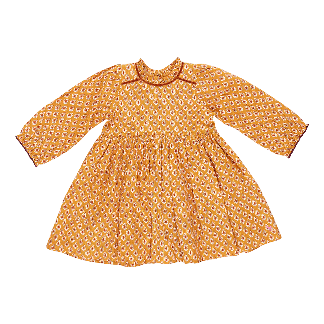 Girls Charlie Dress - Inca Gold Tear Drop