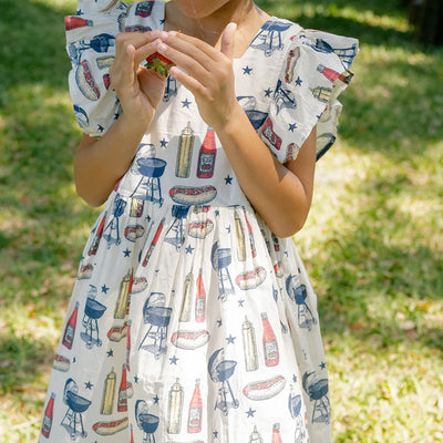 Girls Elsie Dress - Grilling Out