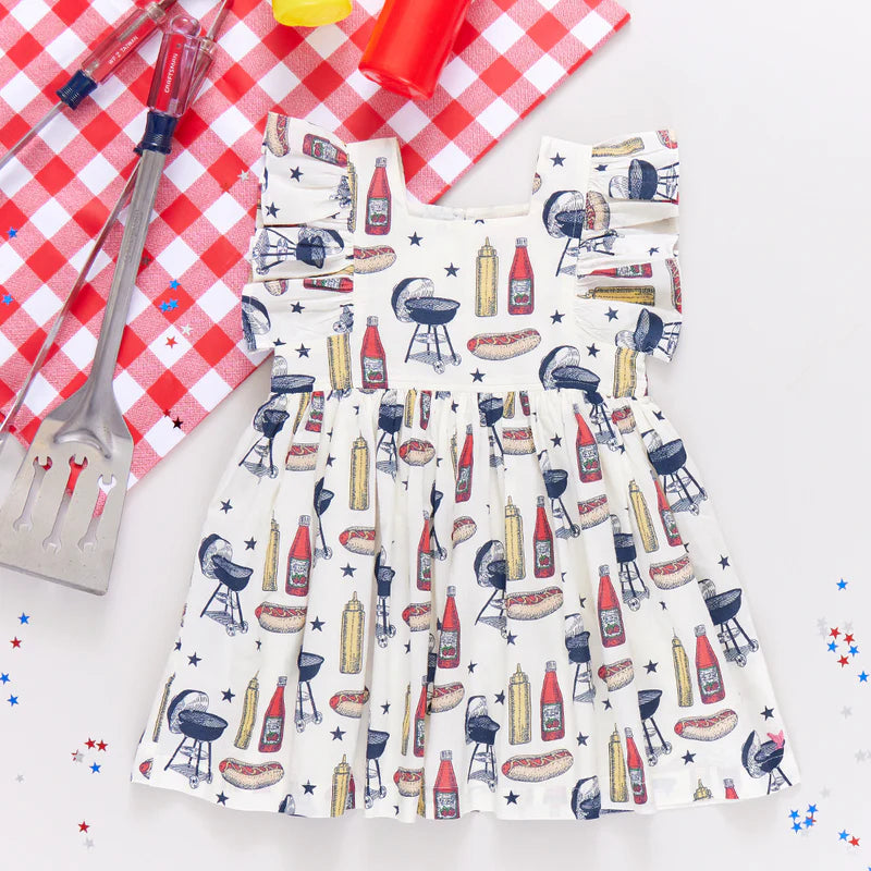 Girls Elsie Dress - Grilling Out