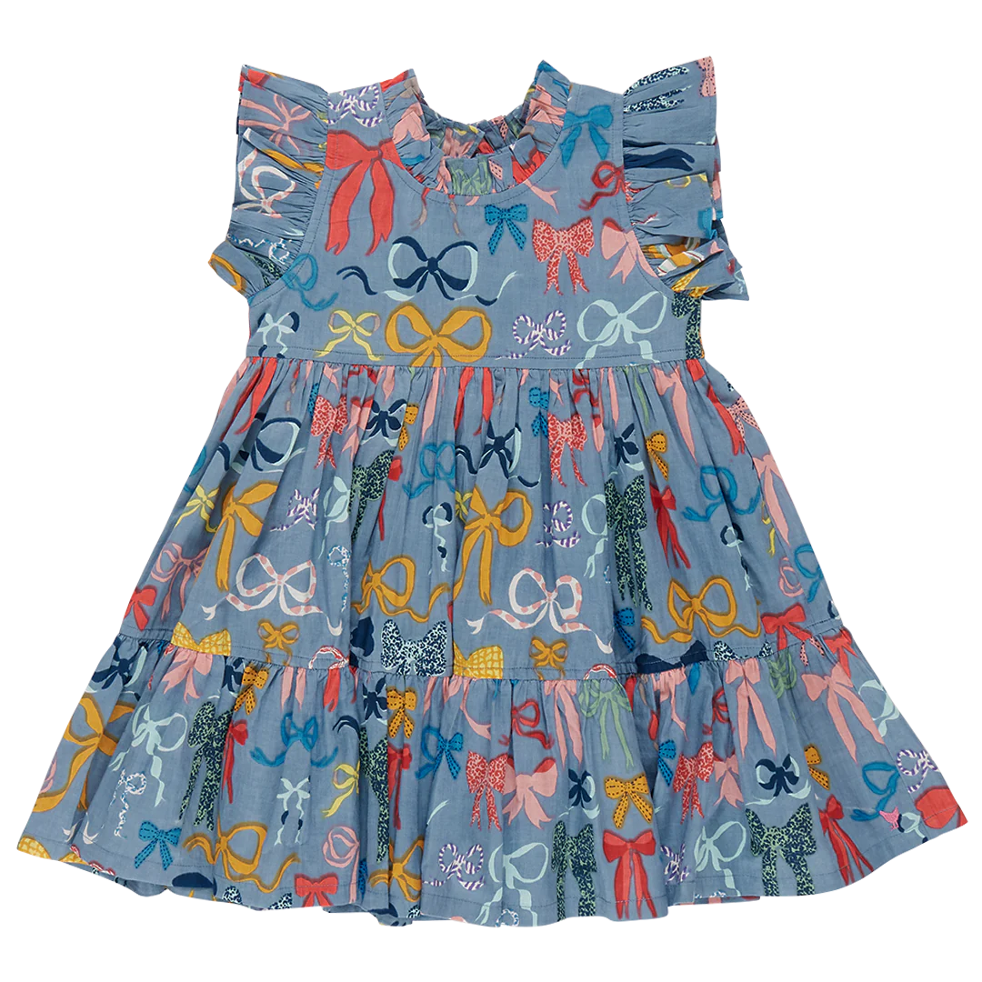 Girls Jennifer Dress - Bows on Bows