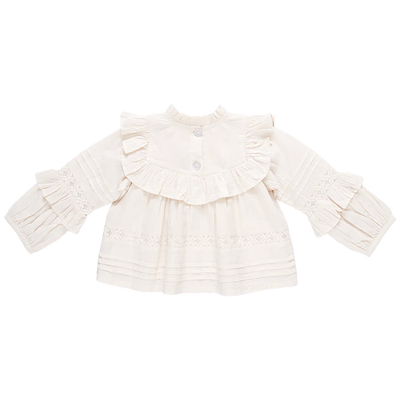 Girls Lace Mira Top - Antique White