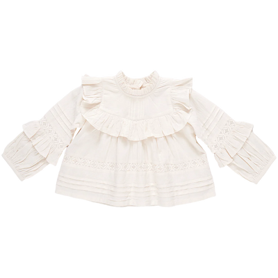 Girls Lace Mira Top - Antique White