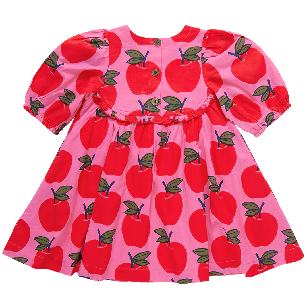 Girls Rowan Dress - Pink Apples