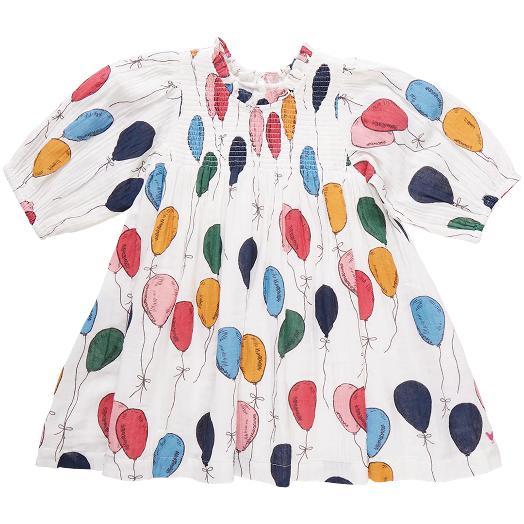 Girls Stevie Puff Sleeve Dress - Balloon Bunches