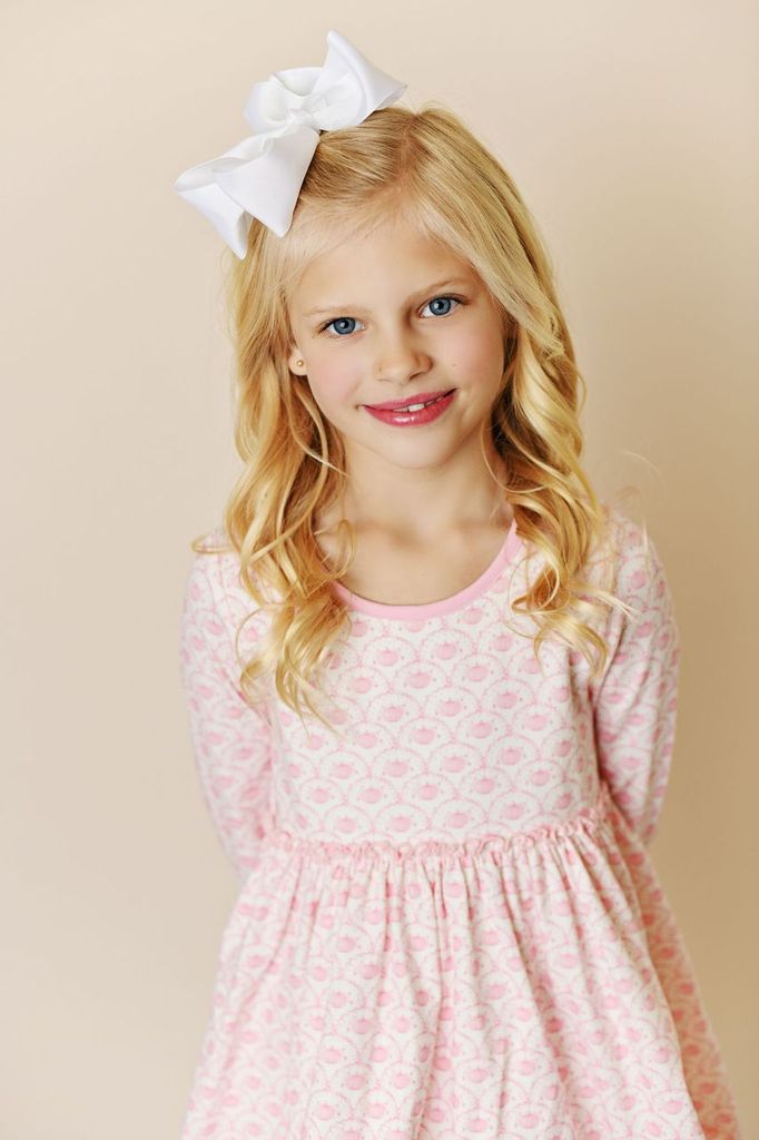 Pink Scallop Pumpkin Dress