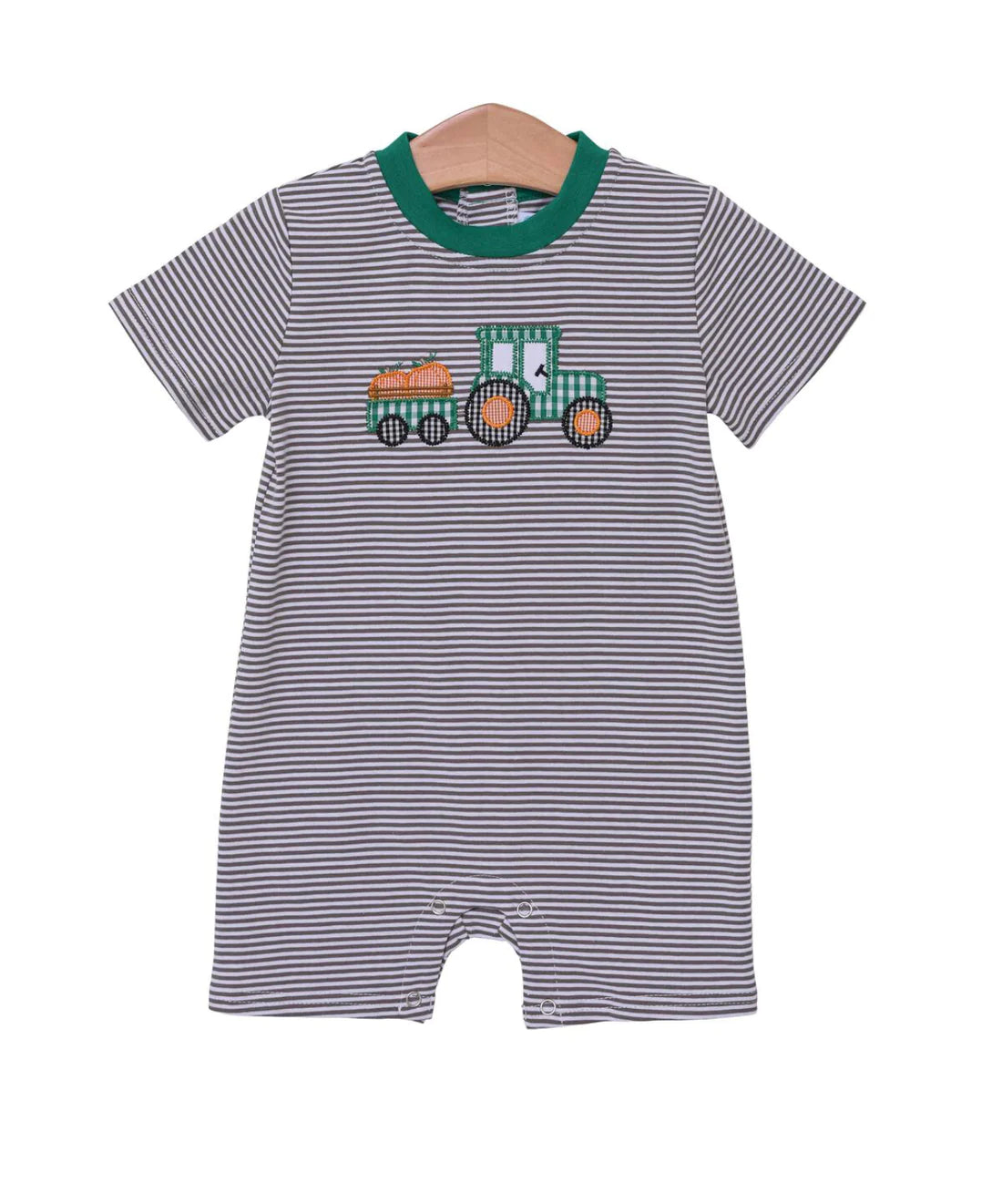 Tractor Pumpkin Applique Romper