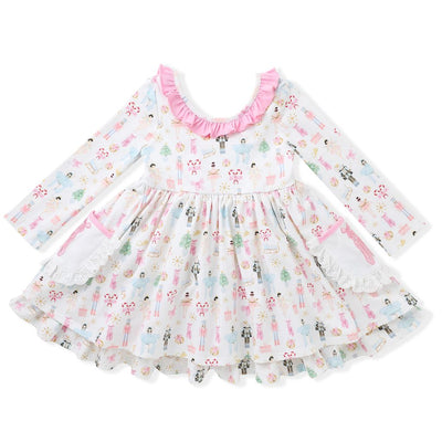 NUTCRACKER EMBROIDERY POCKET DRESS