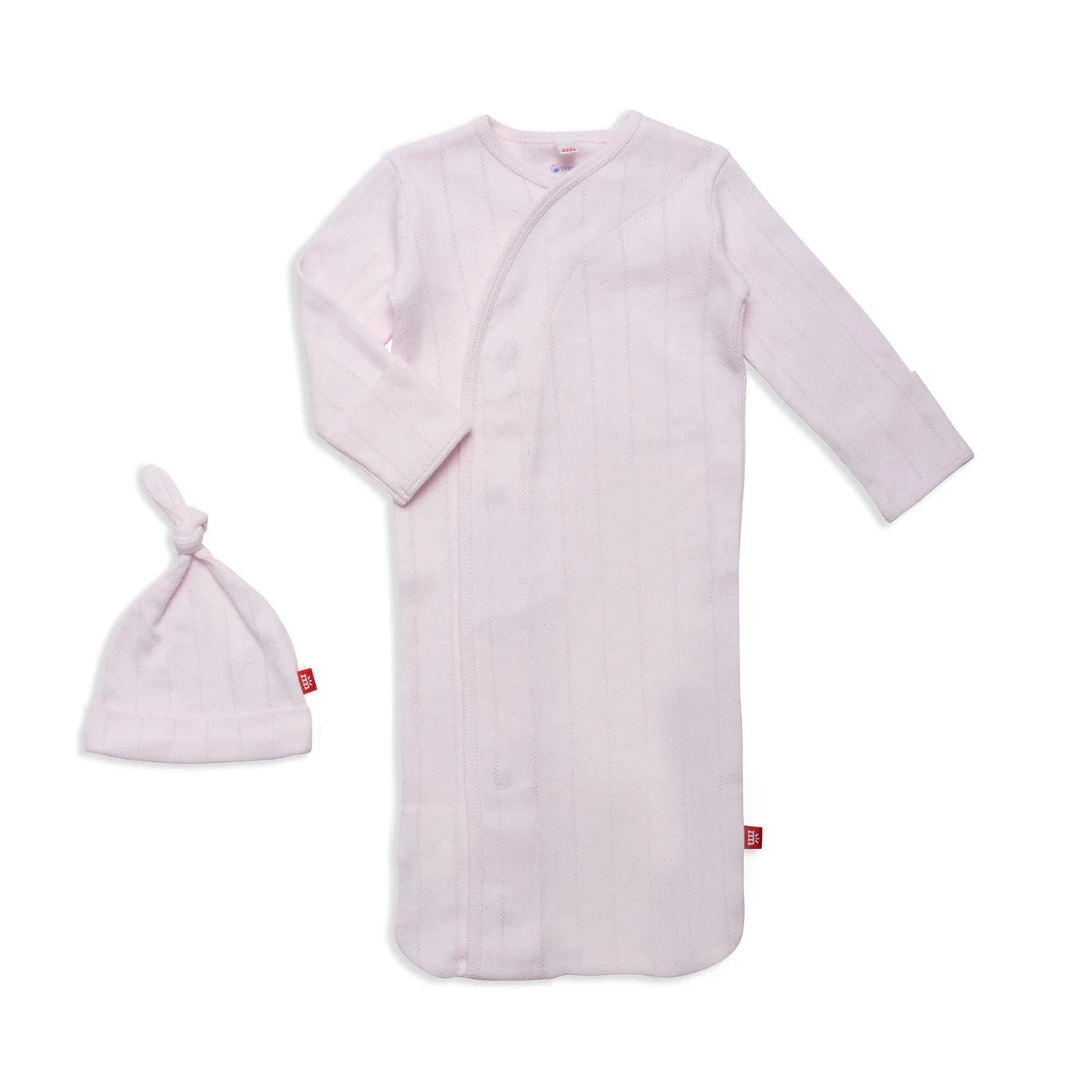 Magnetic Me Organic Cotton Pointelle Magnetic Gown + Hat Set