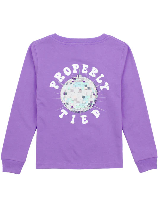 Girls Disco Ball LS Light Purple