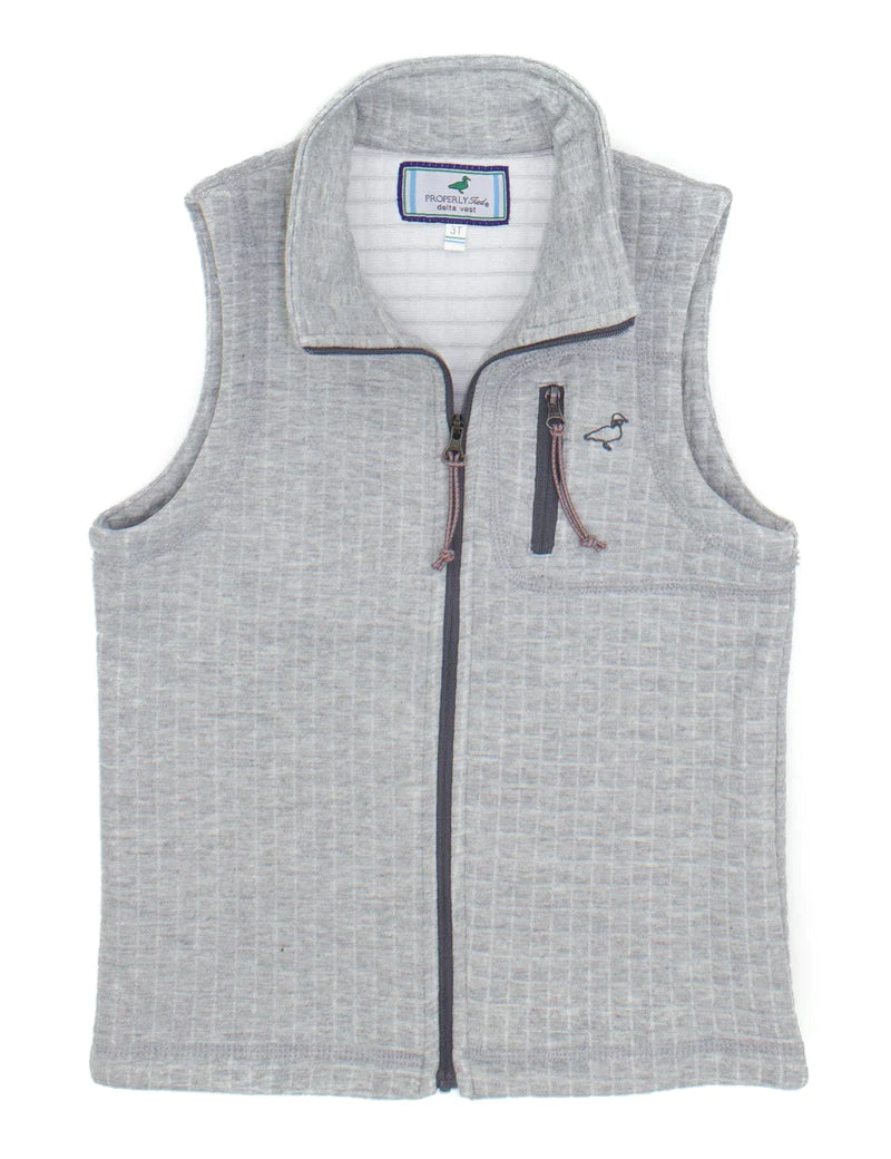 Boys Delta Vest in Heather Grey