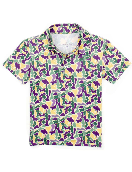 Boys Inlet Polo Mardi Gras Camo