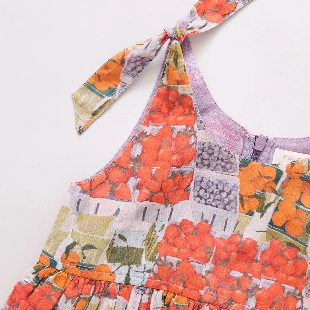 Girls Taylor Dress - Berries and Oranges