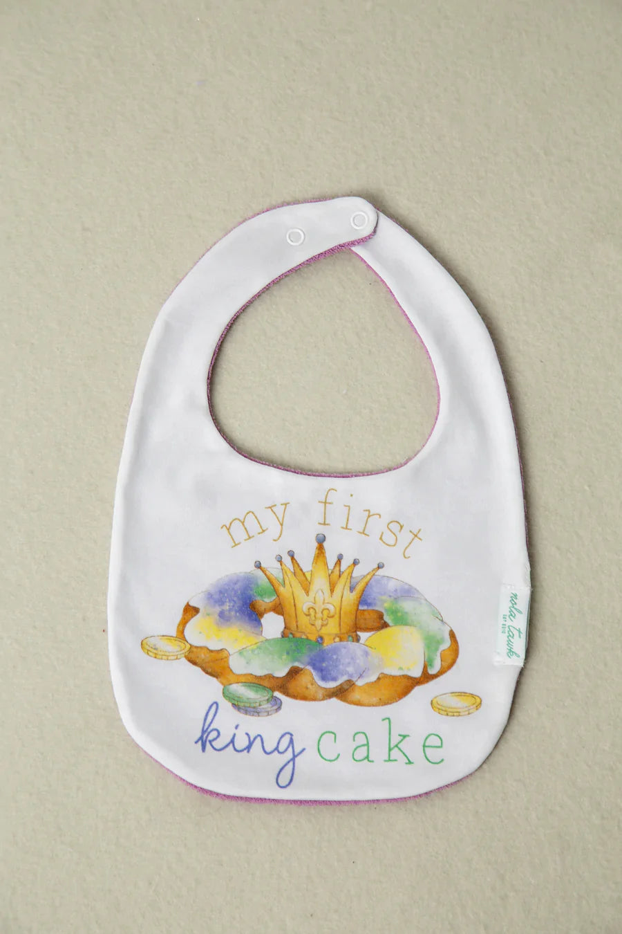 My First King Cake Organic Cotton Baby Bib