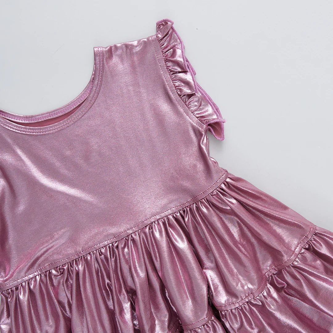open lace back dress Pink Chicken Girls Lame Polly Dress