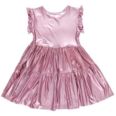 Pink Chicken Girls Lame Polly Dress - Light Pink Lame