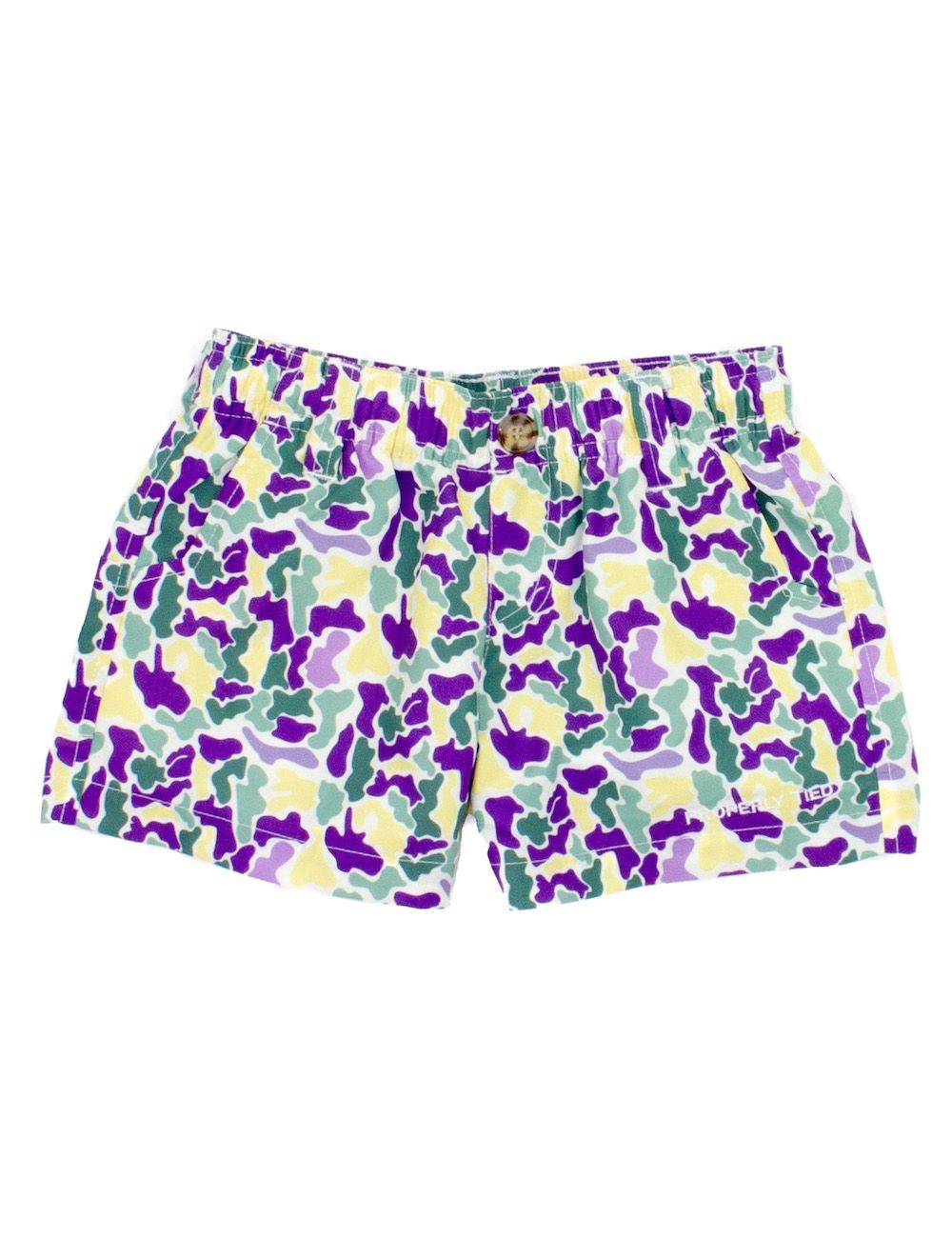 Properly Tied Boys Mallard Short Mardi Gras Camo