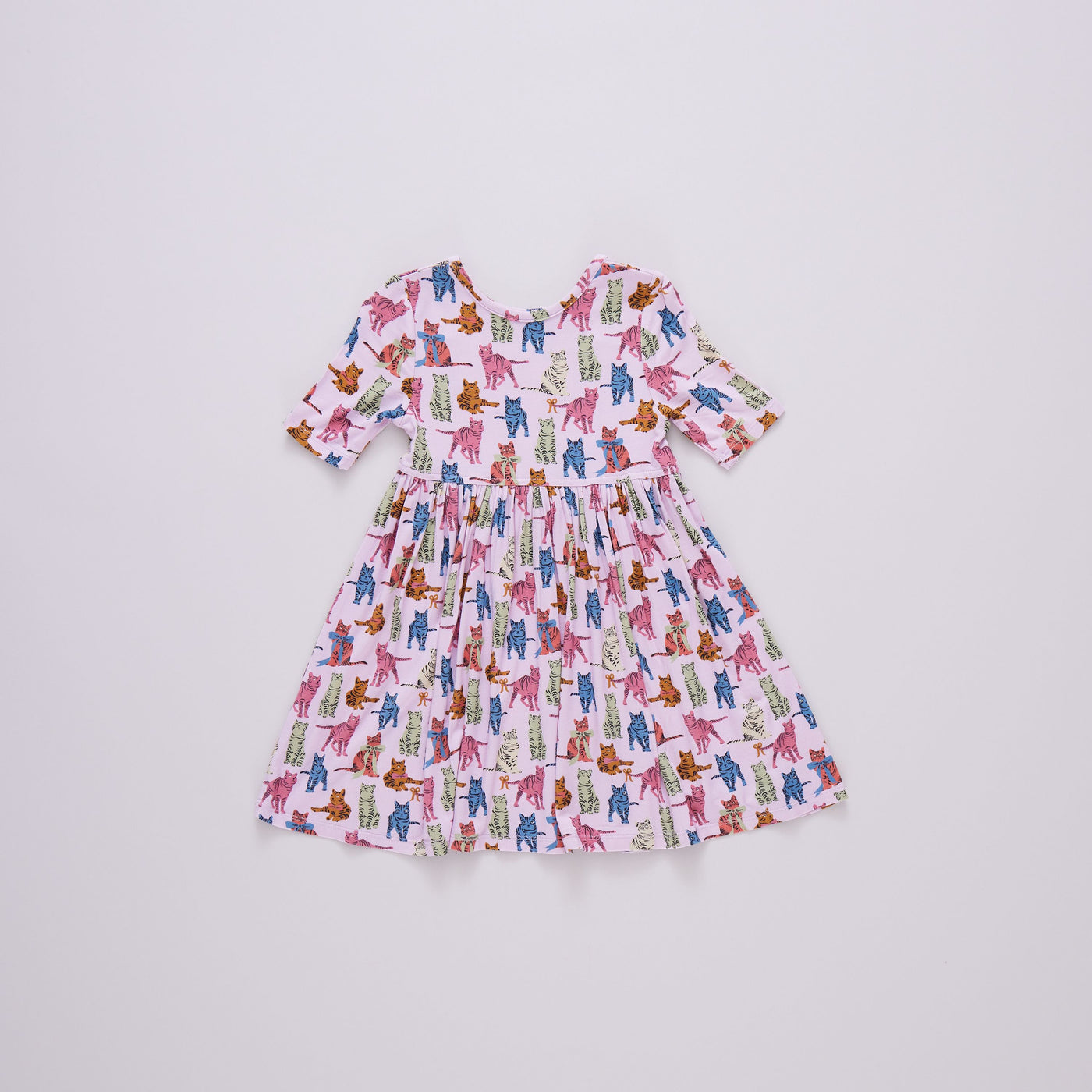 Girls Bamboo Steph Dress - Tabby Cats