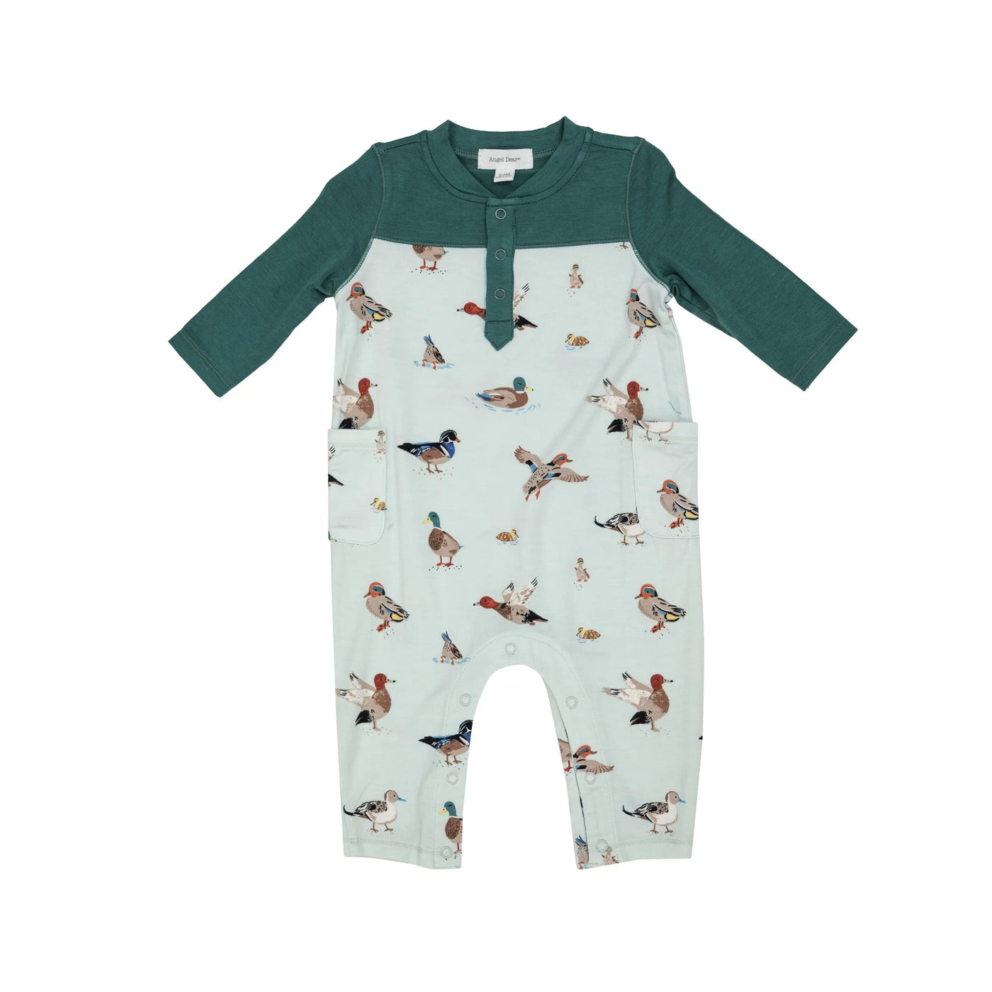Romper W/ Contrast Sleeve - Ducks