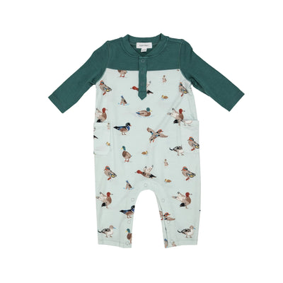 Romper W/ Contrast Sleeve - Ducks