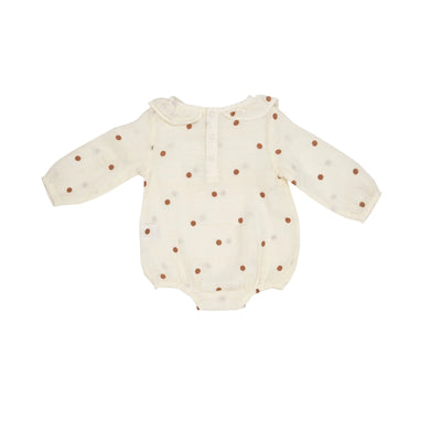 Angel Dear Ruffle Collar Bubble - Cashew Polka Dot