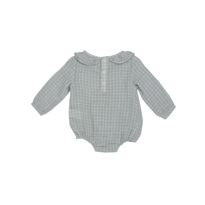 Angel Dear Grey Grid Ruffle Collar Bubble