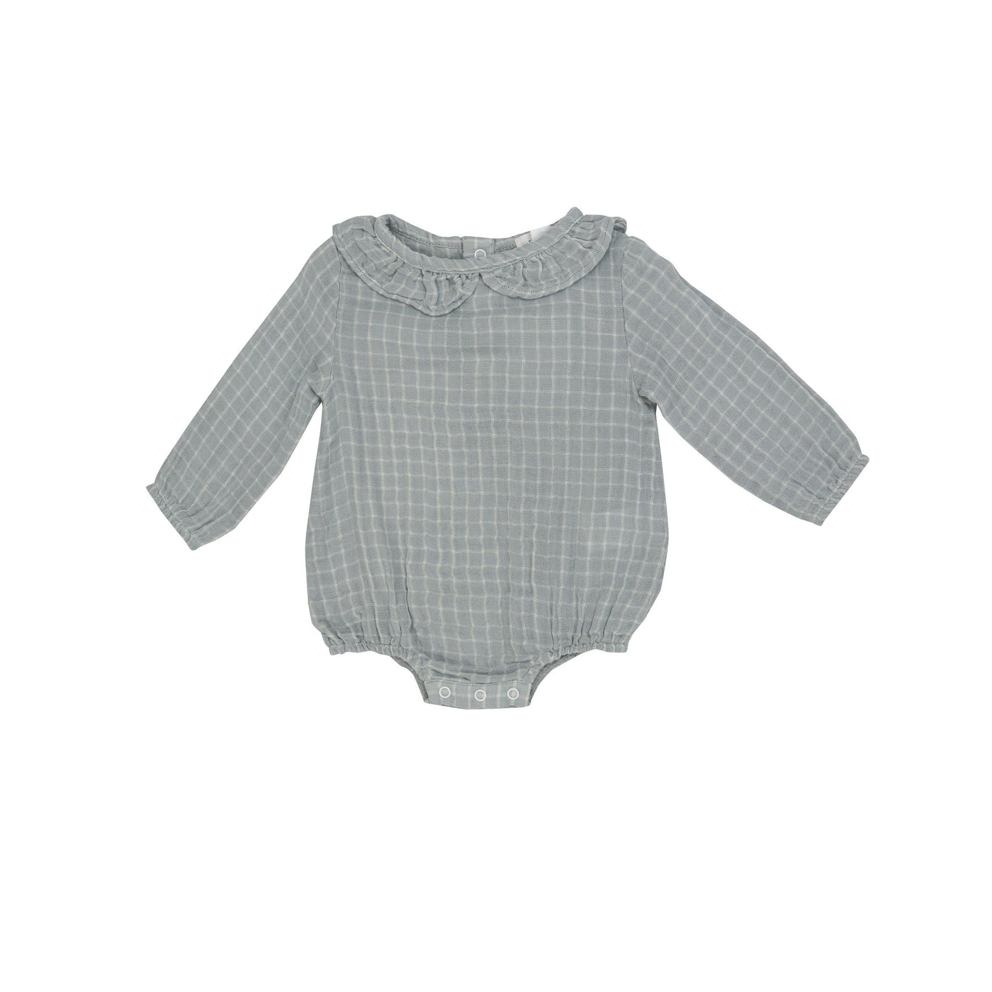 Angel Dear Grey Grid Ruffle Collar Bubble