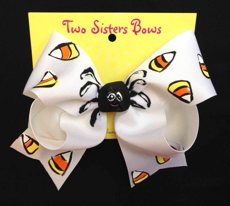 Two Sisters Bows Hand Painted Spider Corn XL Bow