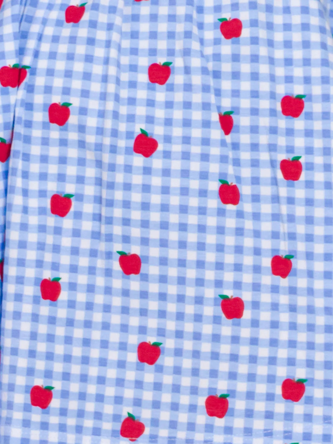 Apple Orchard Gingham Short Sleeve Knit Twirl Dress