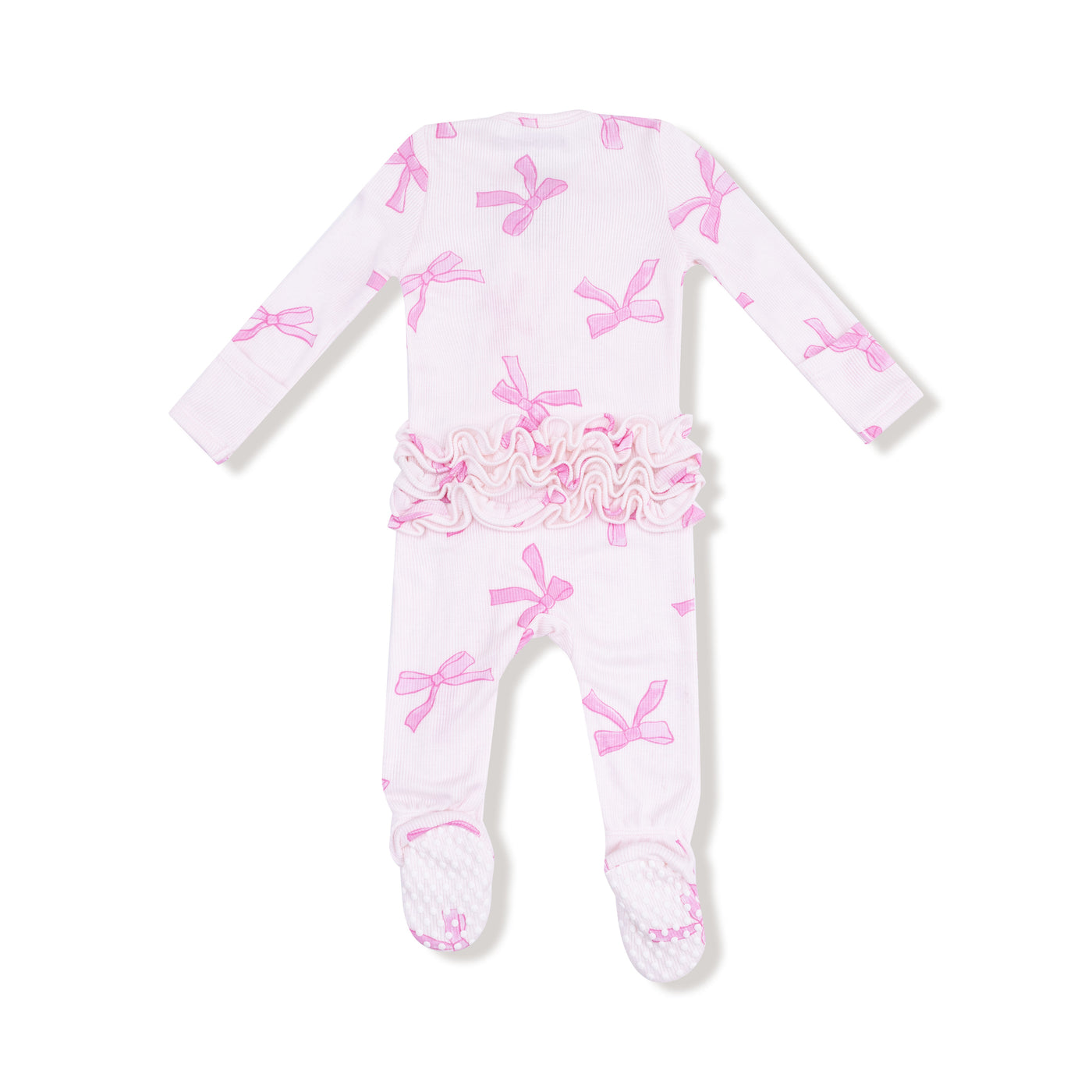 Pretty Bows - 2 Way Ruffle Zipper Footie