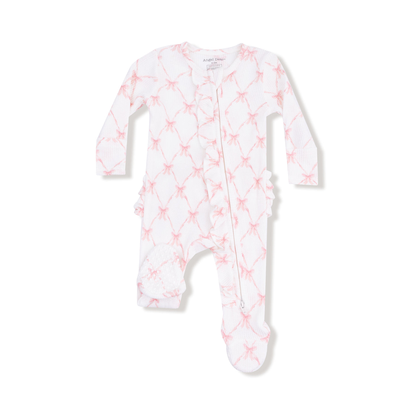 Ribbon Bow Trellis - 2 Way Ruffle Zipper Footie