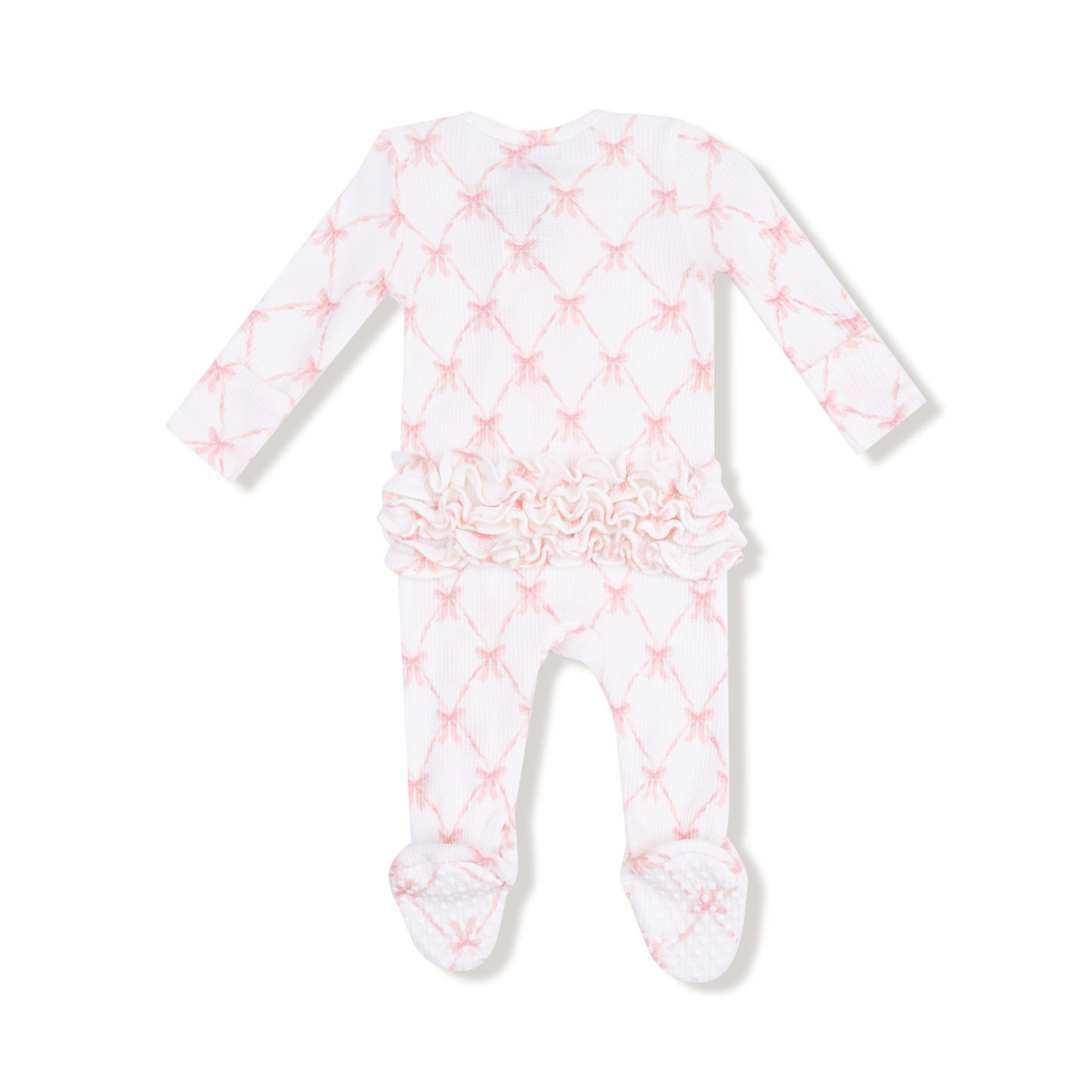 Ribbon Bow Trellis - 2 Way Ruffle Zipper Footie