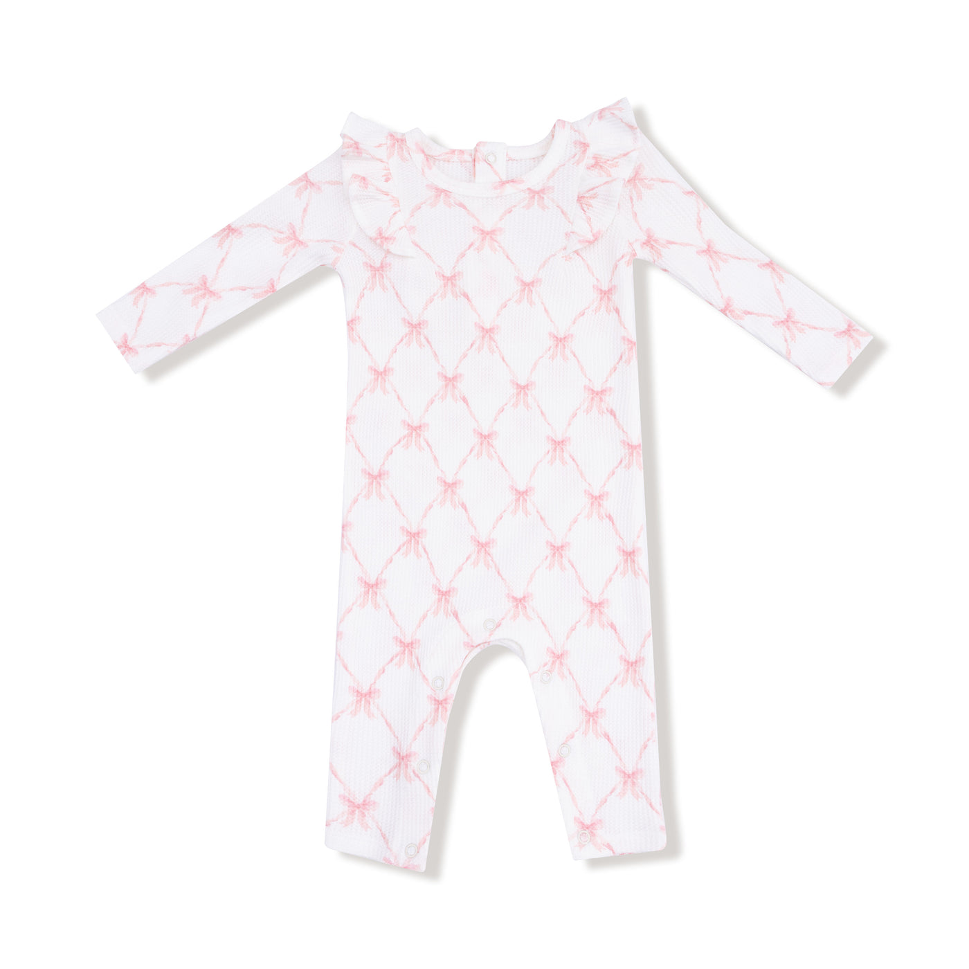 Ribbon Bow Trellis - L/s Ruffle Romper