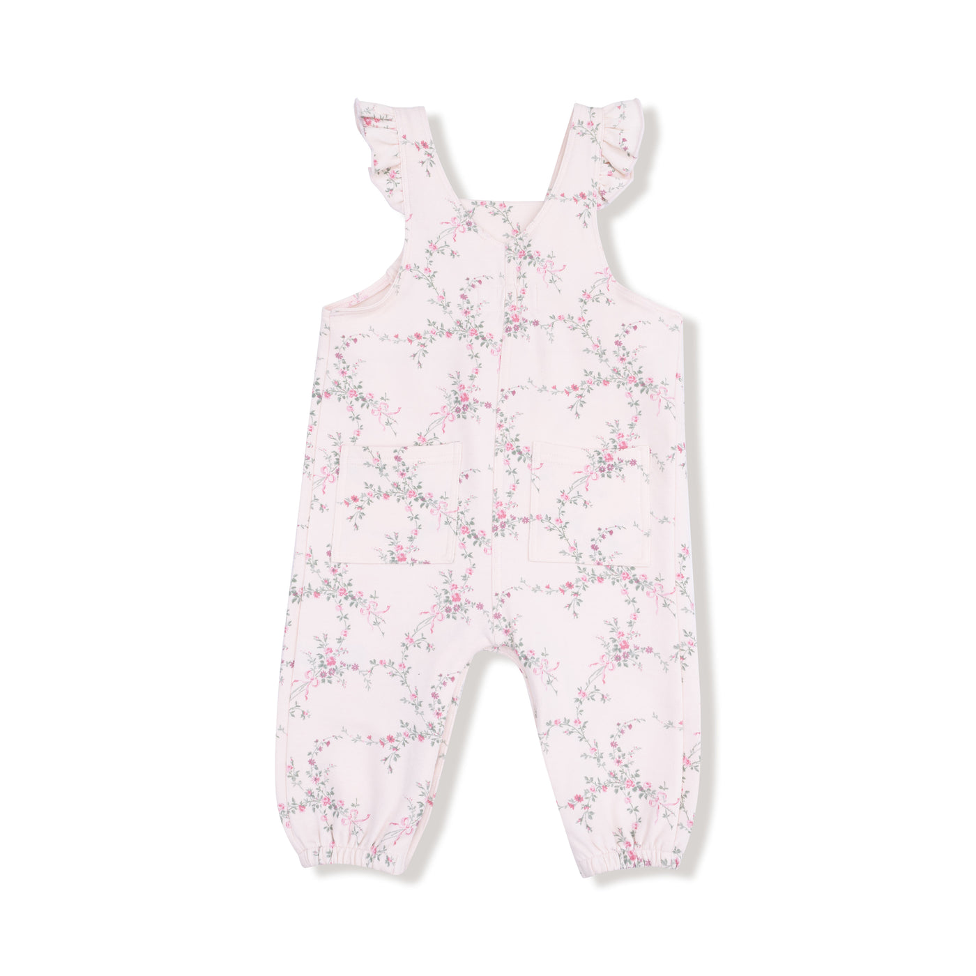 French Terry - Antoinette Floral - V-overalls W/ Elastic