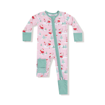 Golfing Mrs. Claus And Elves - 2 Way Zipper Romper