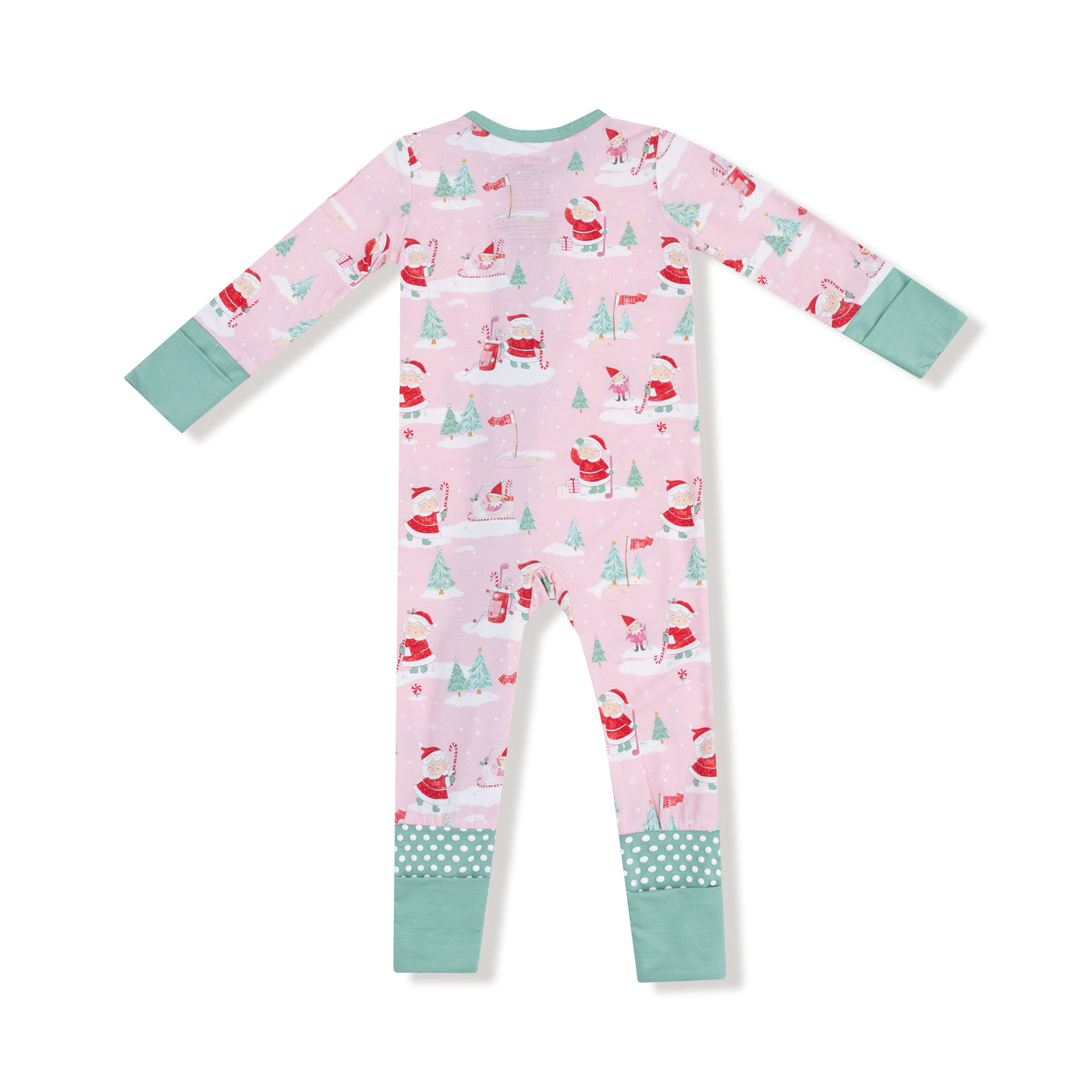 Golfing Mrs. Claus And Elves - 2 Way Zipper Romper