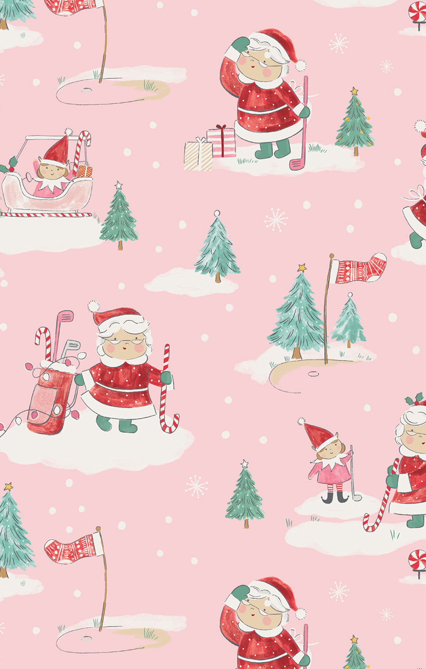 Golfing Mrs. Claus And Elves - 2 Way Zipper Romper