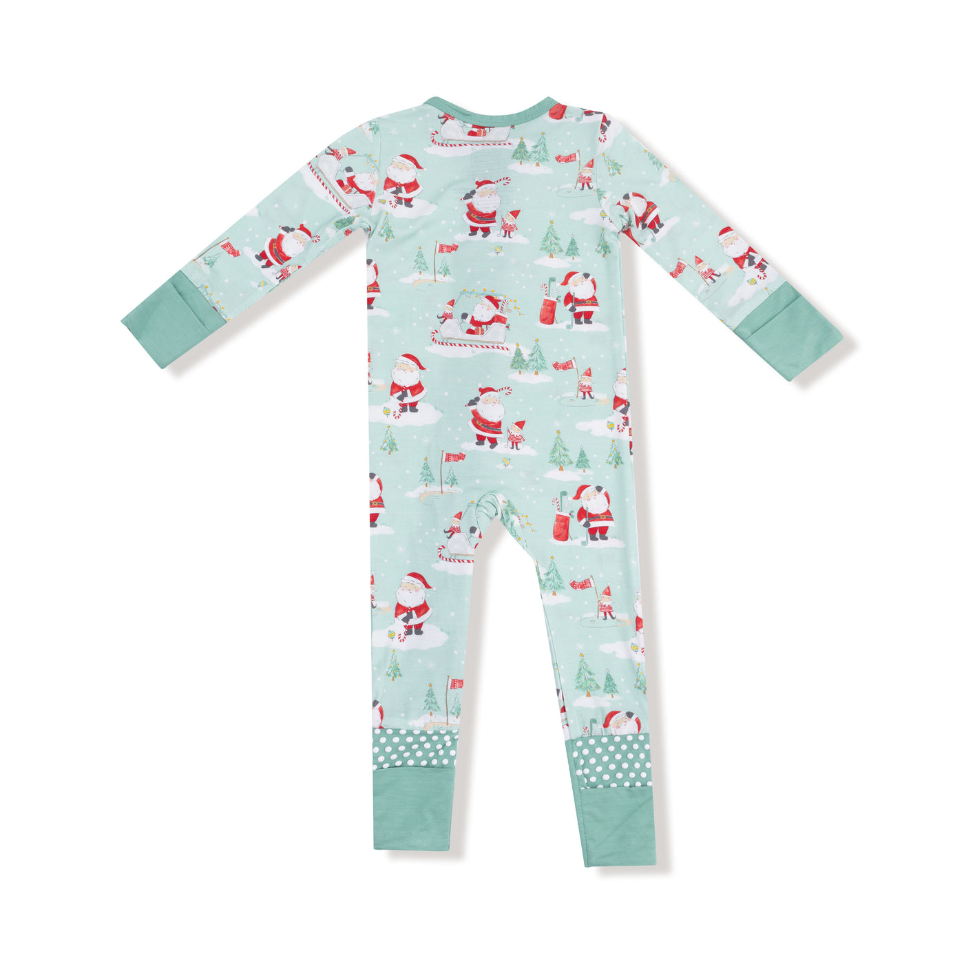 Golfing Santa And Elves - 2 Way Zipper Romper
