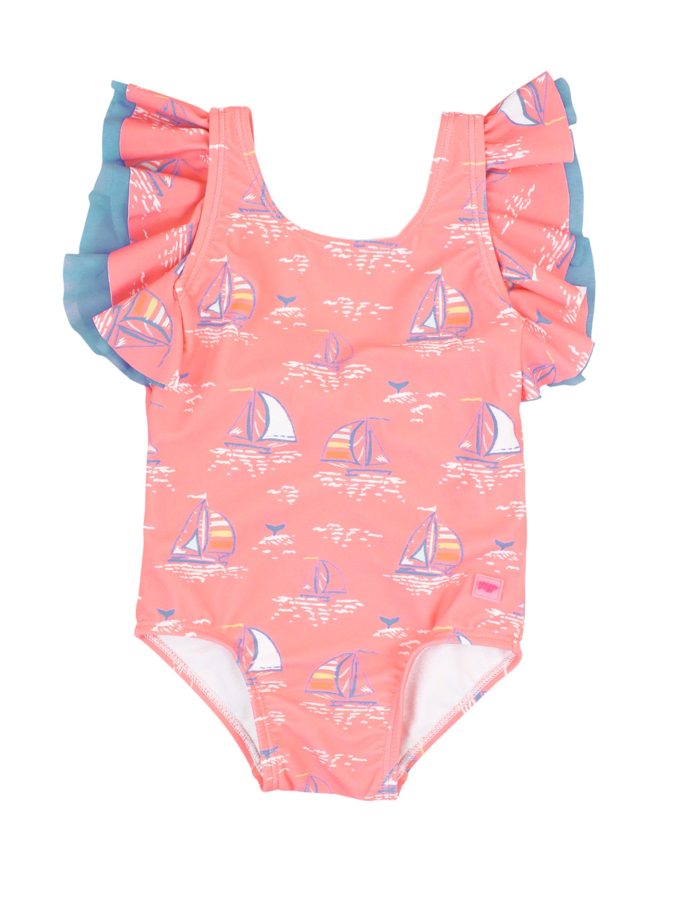 Pink Seas The Day Butterfly Sleeve One Piece