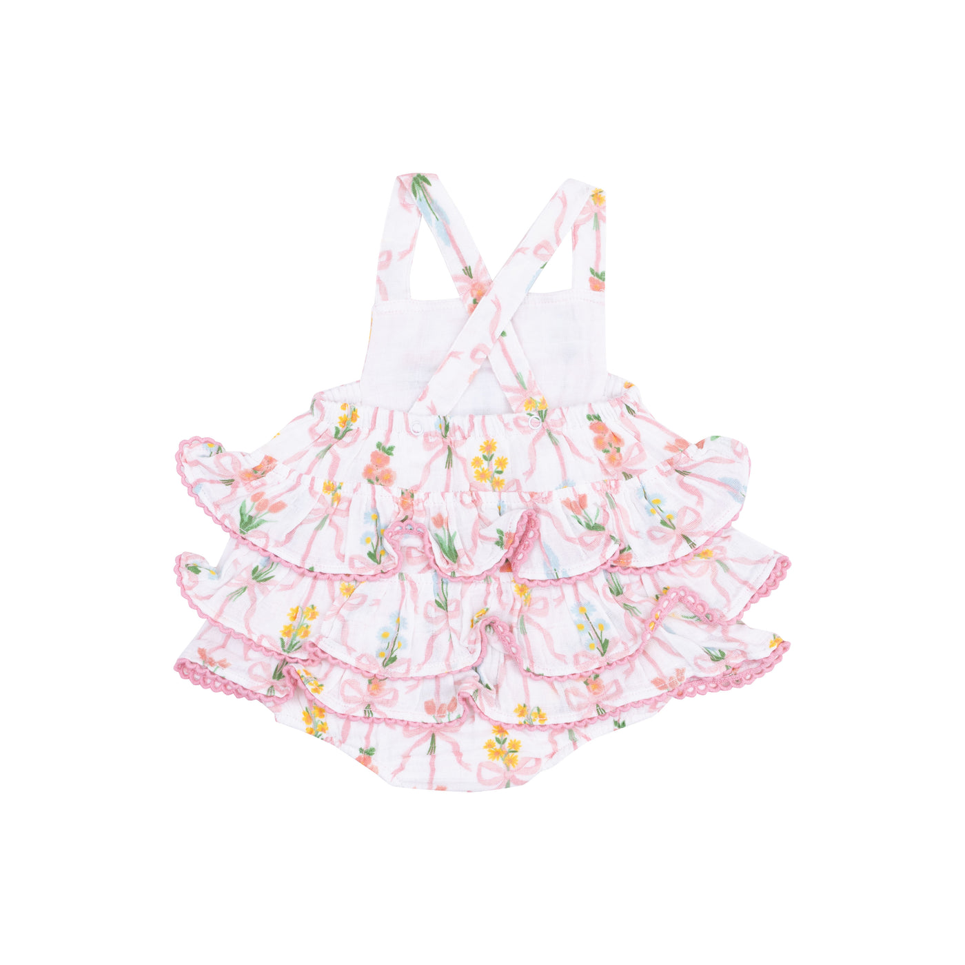 Ribbon Bouquets Ruffle Sunsuit