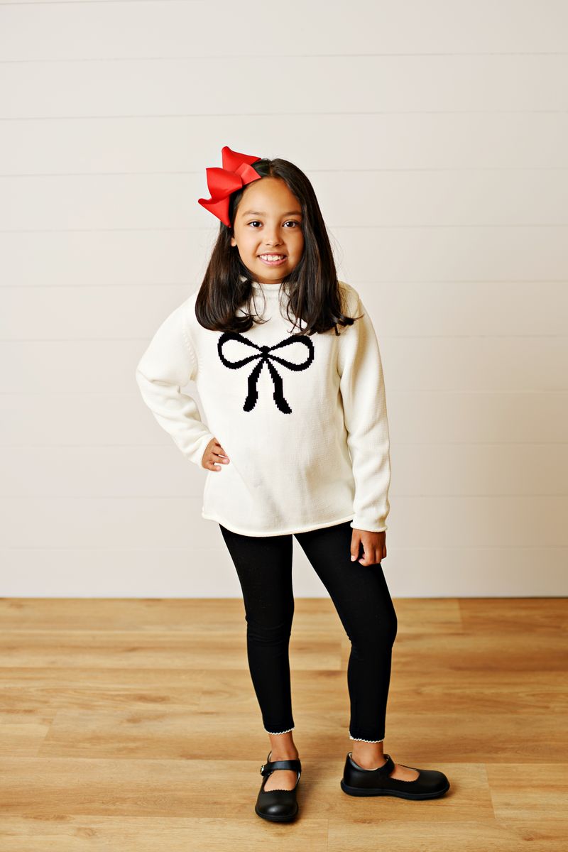 BLACK BOW SWEATER