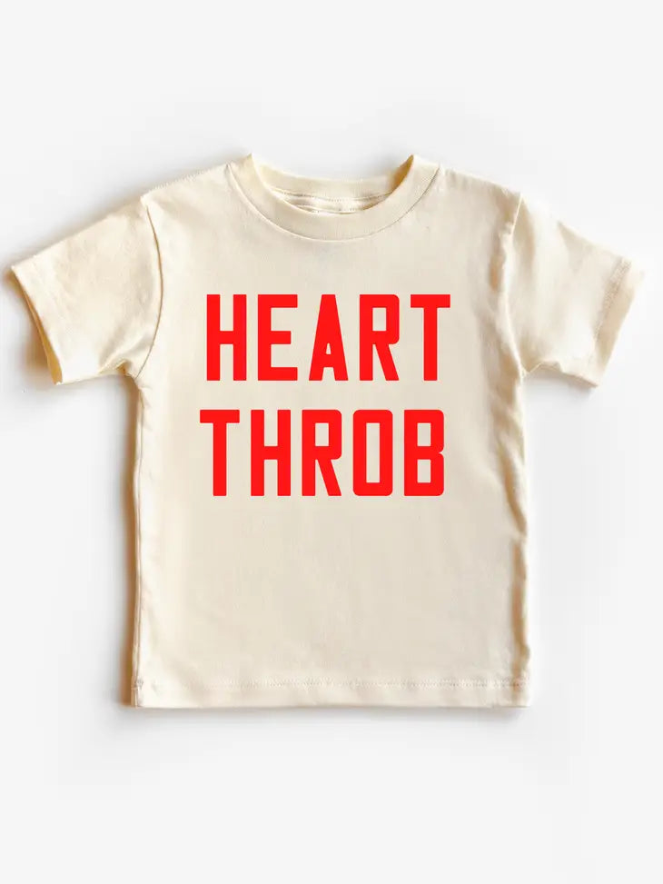 Heart Throb Valentines Day Toddler and Youth Shirt in Natural