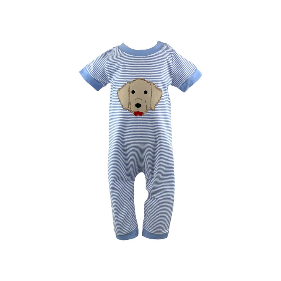 DOG APPLIQUE BOY'S ROMPER